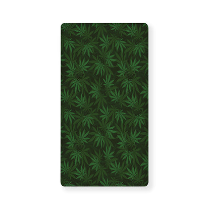 Forest Green Cannabis Leaf Print Baby Crib Sheet
