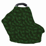 Forest Green Cannabis Leaf Print Baby Seat Cover