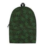 Forest Green Cannabis Leaf Print Backpack