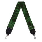 Forest Green Cannabis Leaf Print Bag Strap