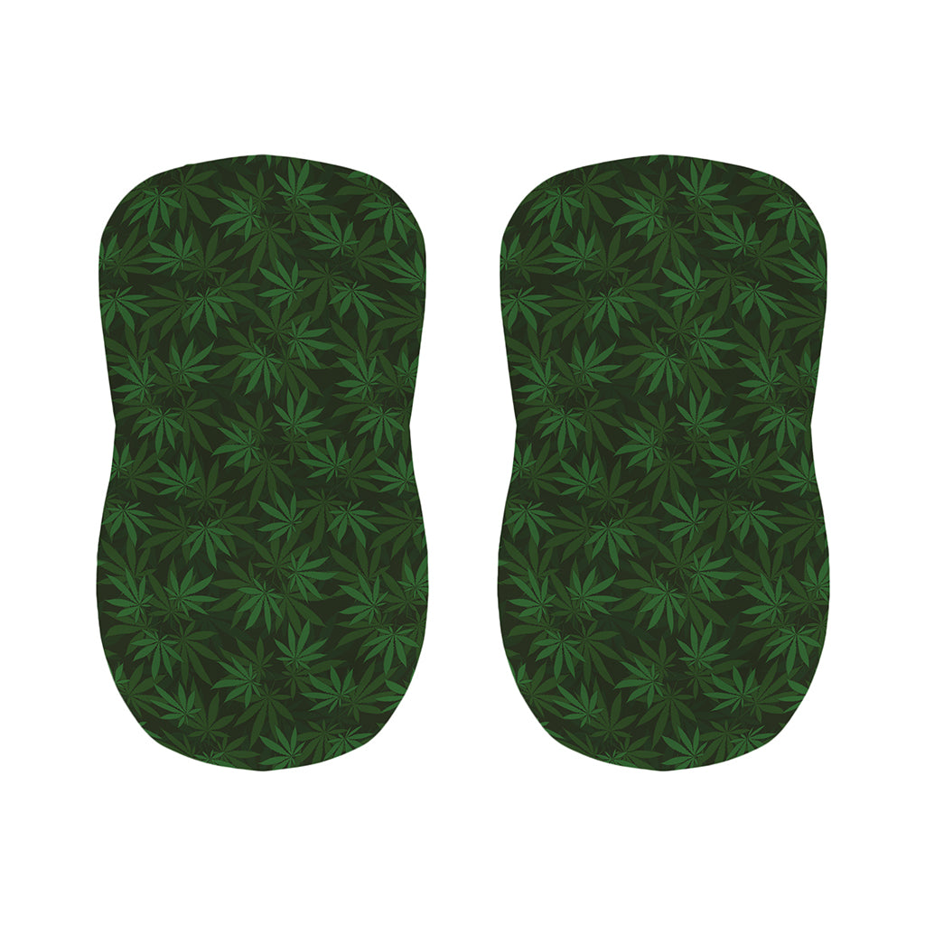 Forest Green Cannabis Leaf Print Bar Stool Covers