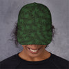 Forest Green Cannabis Leaf Print Baseball Cap