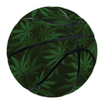 Forest Green Cannabis Leaf Print Basketball