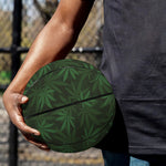 Forest Green Cannabis Leaf Print Basketball