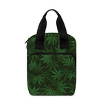 Forest Green Cannabis Leaf Print Bible Tote Bag