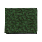 Forest Green Cannabis Leaf Print Bifold Wallet