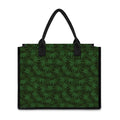 Forest Green Cannabis Leaf Print Canvas Tote Bag
