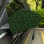 Forest Green Cannabis Leaf Print Car Side Mirror Covers