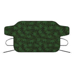Forest Green Cannabis Leaf Print Car Windshield Snow Cover