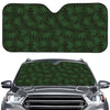 Forest Green Cannabis Leaf Print Car Windshield Sun Shade