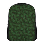 Forest Green Cannabis Leaf Print Casual Backpack