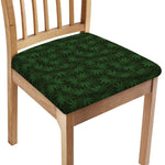 Forest Green Cannabis Leaf Print Chair Cushion Cover