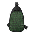 Forest Green Cannabis Leaf Print Sling Bag