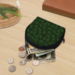 Forest Green Cannabis Leaf Print Coin Purse