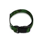 Forest Green Cannabis Leaf Print Dog Collar