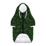 Forest Green Cannabis Leaf Print Dog Zip Up Hoodie