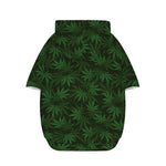 Forest Green Cannabis Leaf Print Dog Zip Up Hoodie