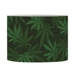 Forest Green Cannabis Leaf Print Drum Lamp Shade