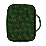 Forest Green Cannabis Leaf Print Front Pocket Bible Bag