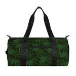 Forest Green Cannabis Leaf Print Gym Bag