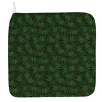 Forest Green Cannabis Leaf Print Hand Towel