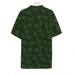 Forest Green Cannabis Leaf Print Hawaiian Shirt