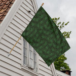 Forest Green Cannabis Leaf Print House Flag
