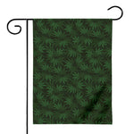 Forest Green Cannabis Leaf Print House Flag