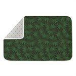 Forest Green Cannabis Leaf Print Indoor Door Mat