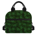 Forest Green Cannabis Leaf Print Insulated Lunch Bag