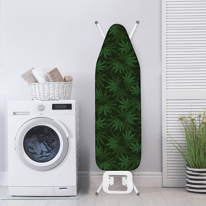 Forest Green Cannabis Leaf Print Ironing Board Cover