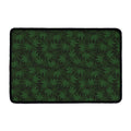 Forest Green Cannabis Leaf Print Kitchen Mat