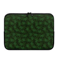 Forest Green Cannabis Leaf Print Laptop Sleeve