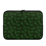 Forest Green Cannabis Leaf Print Laptop Sleeve
