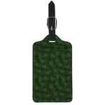 Forest Green Cannabis Leaf Print Luggage Tag