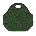 Forest Green Cannabis Leaf Print Neoprene Lunch Bag