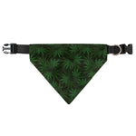 Forest Green Cannabis Leaf Print Over The Collar Dog Bandana