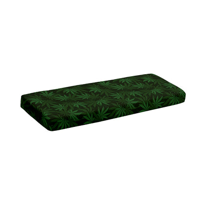 Forest Green Cannabis Leaf Print Piano Keyboard Cover