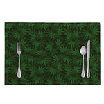 Forest Green Cannabis Leaf Print Placemat