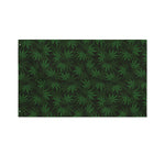 Forest Green Cannabis Leaf Print Polyester Flag