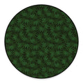 Forest Green Cannabis Leaf Print Round Floor Mat