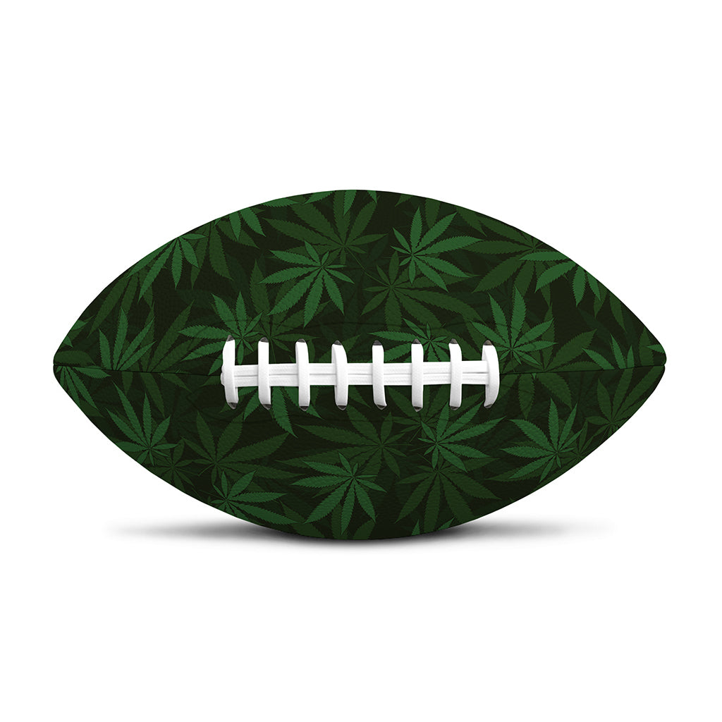 Forest Green Cannabis Leaf Print Rugby Ball