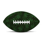 Forest Green Cannabis Leaf Print Rugby Ball