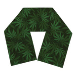 Forest Green Cannabis Leaf Print Scarf