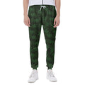 Forest Green Cannabis Leaf Print Joggers