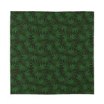 Forest Green Cannabis Leaf Print Silk Bandana