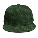 Forest Green Cannabis Leaf Print Snapback Cap