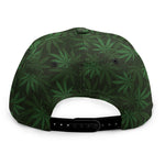 Forest Green Cannabis Leaf Print Snapback Cap