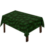 Forest Green Cannabis Leaf Print Tablecloth