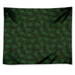 Forest Green Cannabis Leaf Print Tapestry